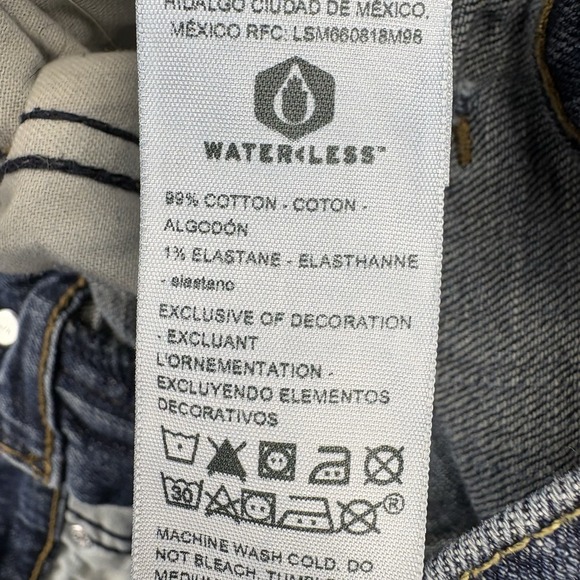 Levi Strauss Signature Gold Jeans Men 34x32 (32x29) Bootcut Dark Wash Blue Denim - Picture 3 of 11